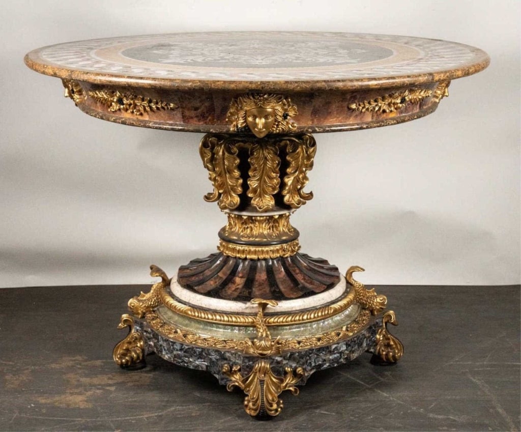 ITALIAN PIETRA DURA FINE ORNATE CENTER TABLE (1 of 9)