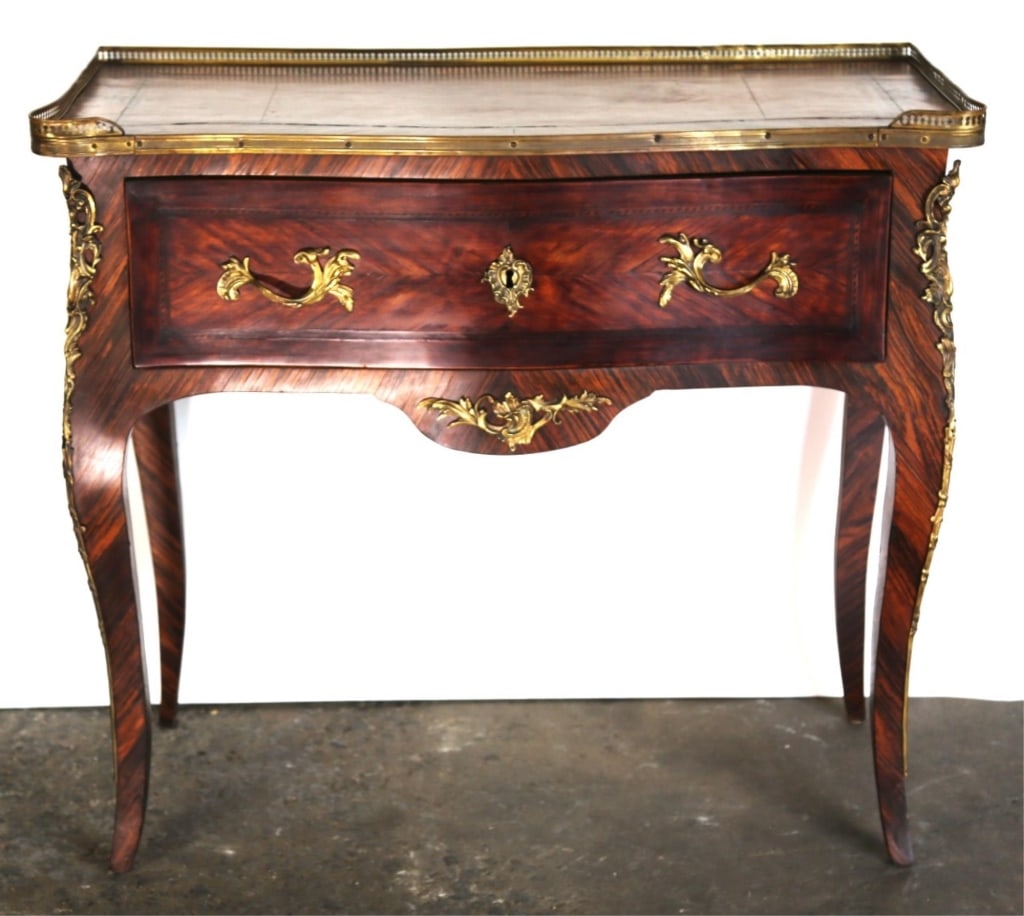 FRENCH MARQUETRY COMMODE W/ GALLERY (1 of 6)