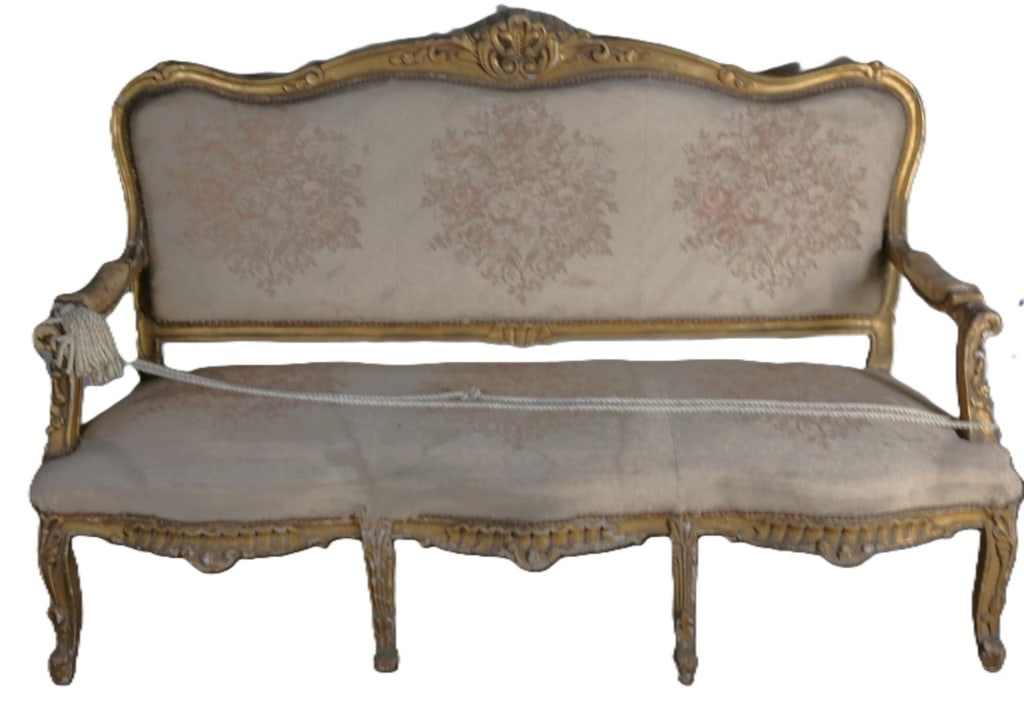 FRENCH ANTIQUE GILT SOFA (1 of 7)