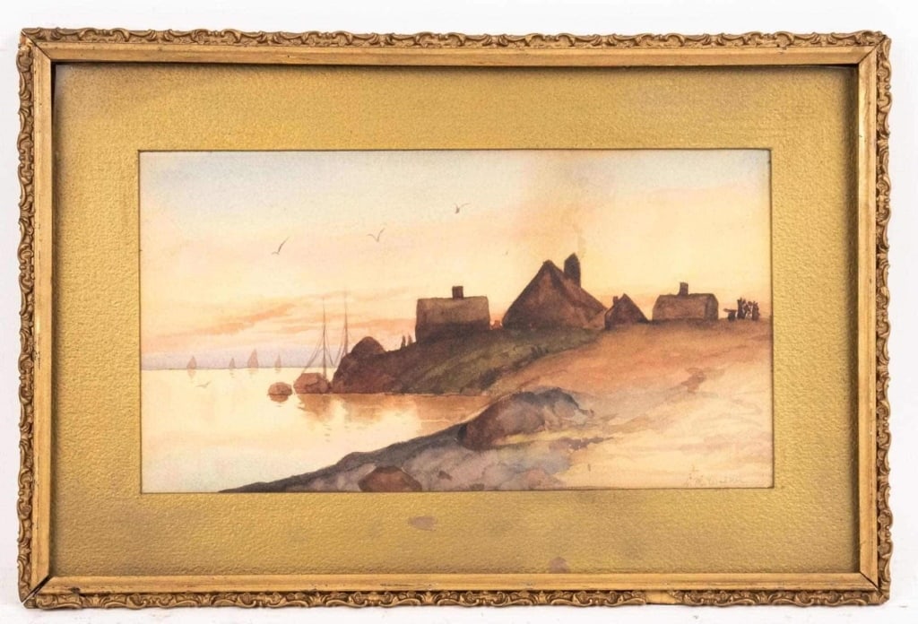 L. M. WALKER, PASTORAL LANDSCAPE, WATERCOLOR (1 of 5)