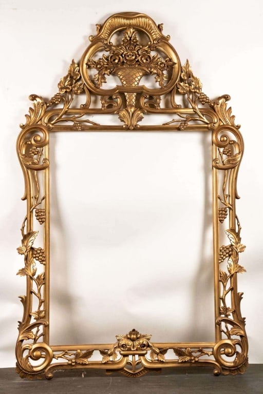 FRENCH ORNATE GILT WOOD MIRROR FRAME (1 of 5)