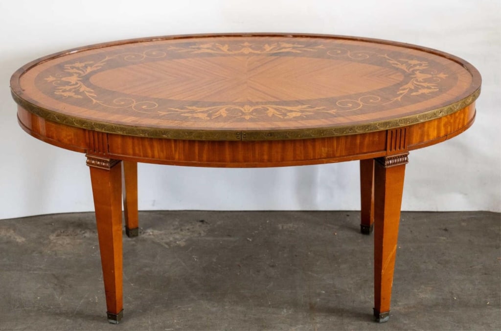 ITALIAN MARQUETRY OVAL INLAID COFFEE TABLE (1 of 6)