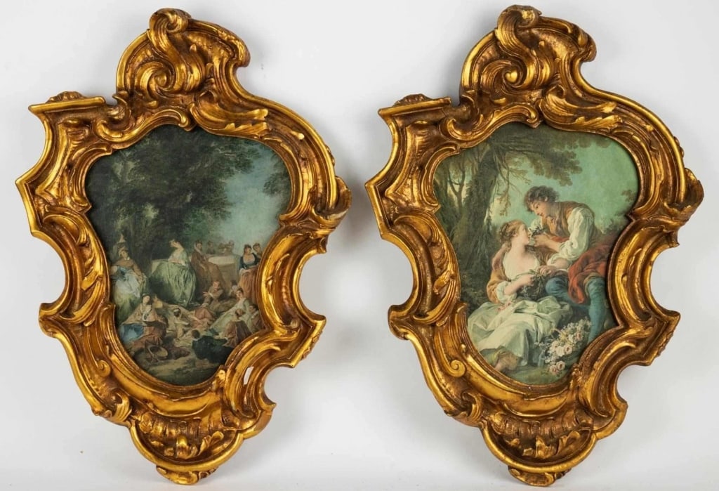 DECORATIVE VENETIAN SCENES IN GILT FRAMES (1 of 4)