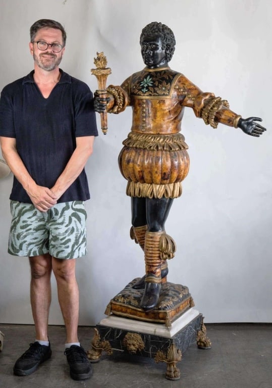 ITALIAN MARBLE & FAUX TORTOISE BLACKAMOOR (1 of 8)