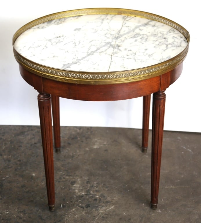 FRENCH MARBLE TOP BOUILLOTTE TABLE (1 of 6)