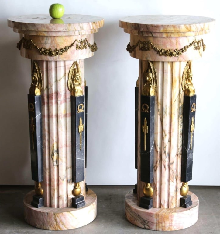 FRENCH EMPIRE STYLE MARBLE COLUMNS (1 of 6)