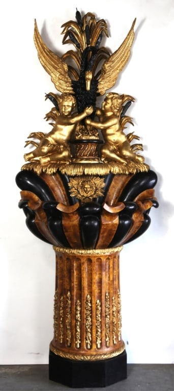 ITALIAN PARCEL GILT MONUMENTAL WALL BASIN (1 of 7)