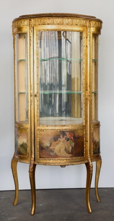FRENCH GILT CURIO CABINET (1 of 6)