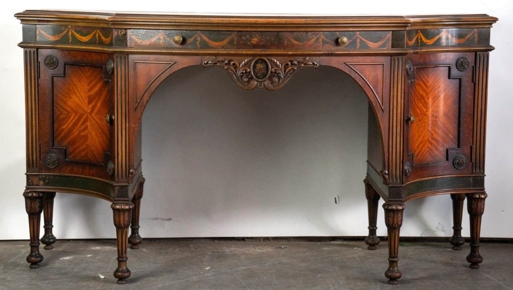 CONTINENTAL MARQUETRY HAND-PAINTED CONSOLE (1 of 7)