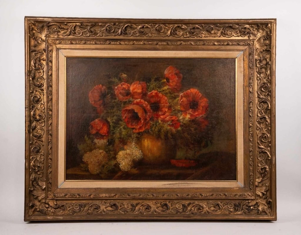 STILL LIFE WITH POPPIES, SIGNED J.C. BECKWITH (1 of 6)