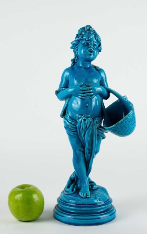 FRENCH 19TH C. SEVRES STYLE FIGURAL SCULPTURE: French 19th c. Sevres style figural sculpture. Note: Each lot in this auction was stored in an active industrial warehouse. Accordingly, lots may exhibit dust and/or surface residue and may benefit fr