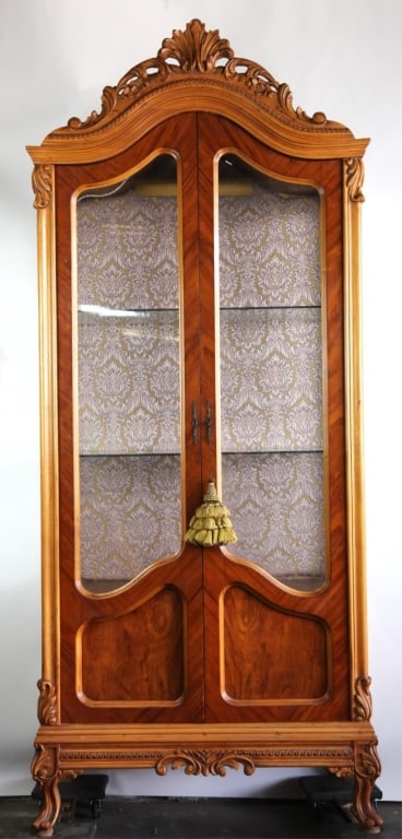 FRENCH HAND CARVED CURIO CABINET (1 of 1)