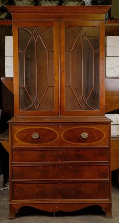 ENGLISH MAHOGANY BUTLER'S SECRETARY (1 of 8)