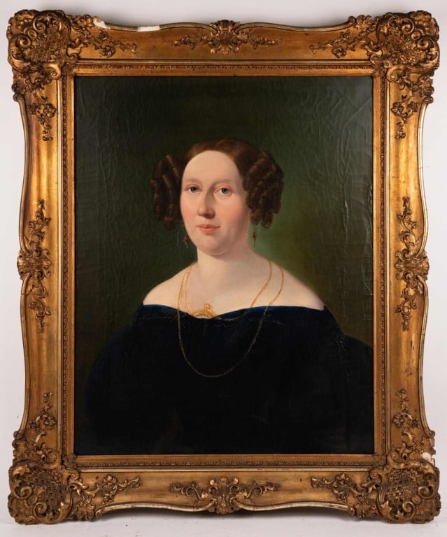 ENGLISH SCHOOL, 19TH C. FEMALE PORTRAIT, O/C (1 of 8)