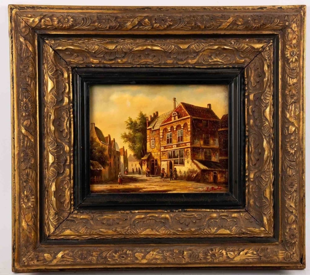 CONTINENTAL SCHOOL GENRE SCENE, OIL ON BOARD (1 of 7)