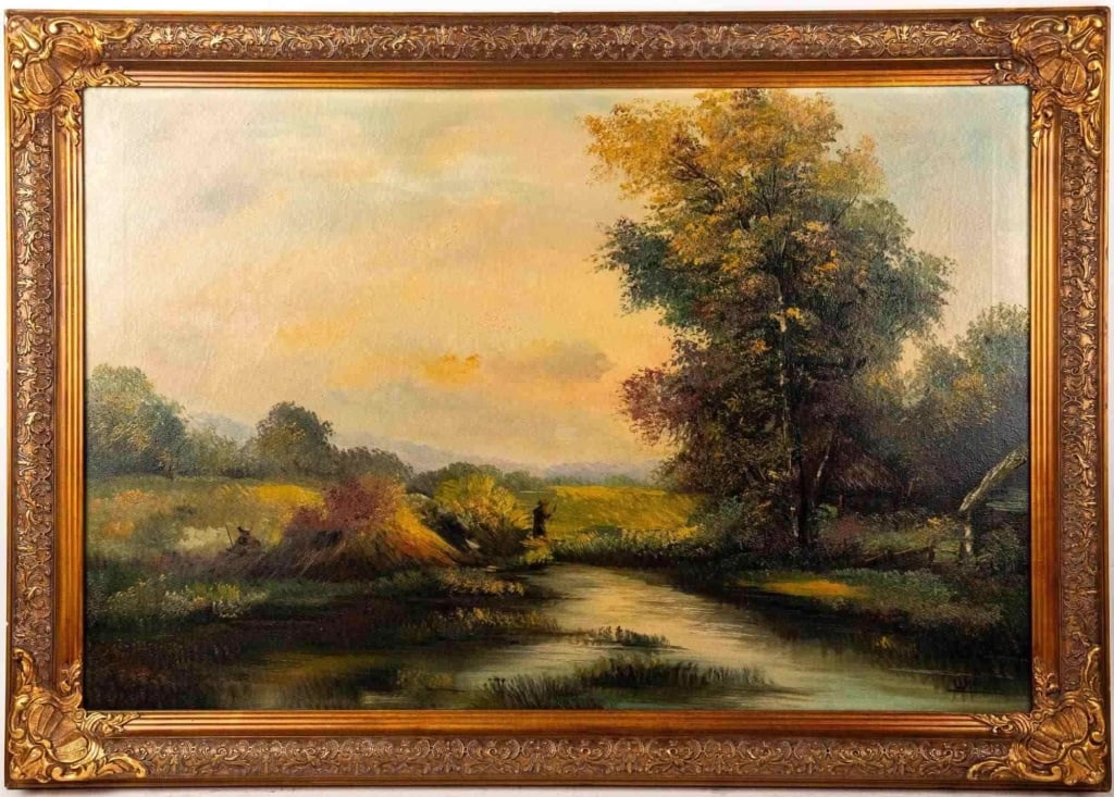 CONTINENTAL SCHOOL LANDSCAPE, OIL ON CANVAS (1 of 8)