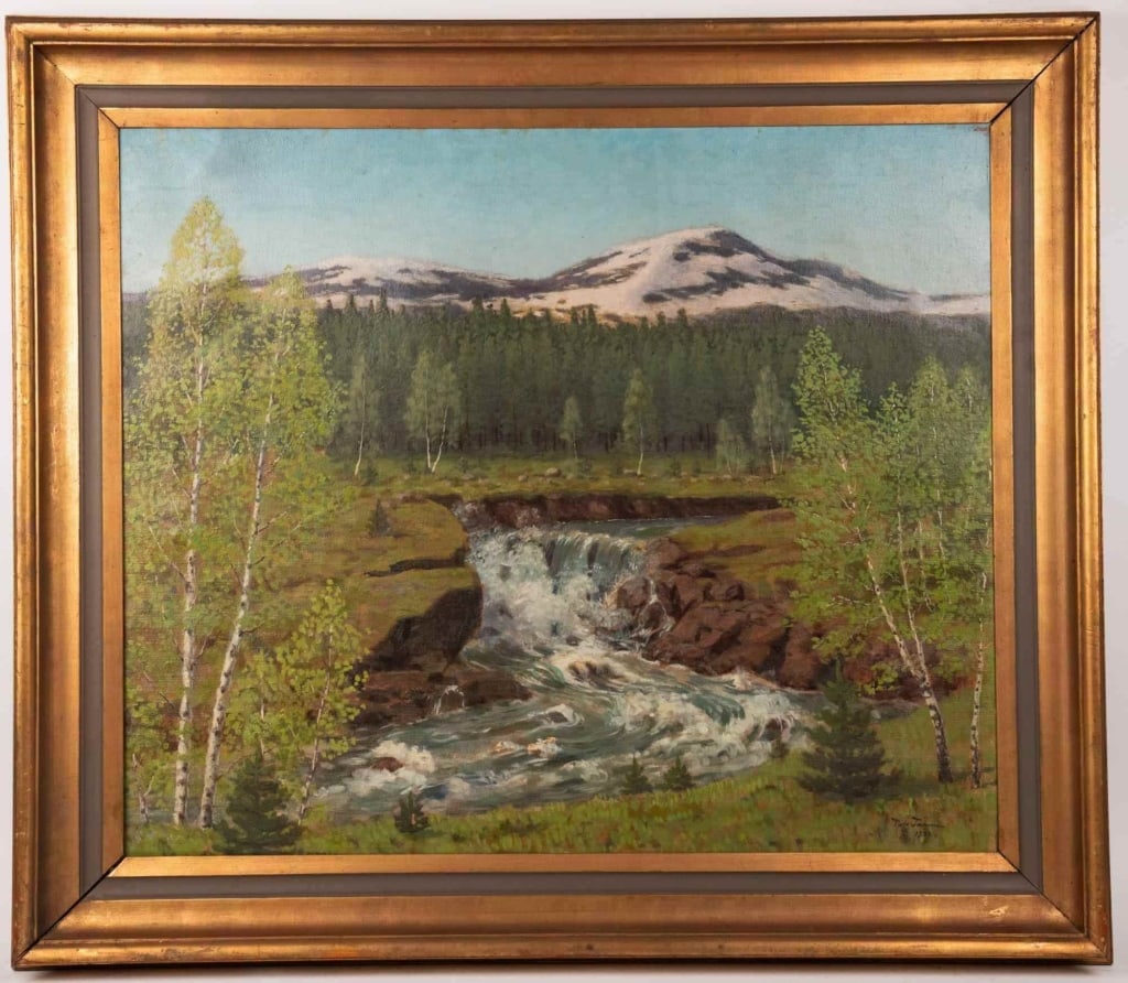 NILS TAMM (SWEDISH, 1876-1957) MOUNTAIN LANDSCAPE (1 of 9)