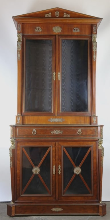ANTIQUE FRENCH EMPIRE BRONZE MOUNTED BOOKCASE (1 of 9)