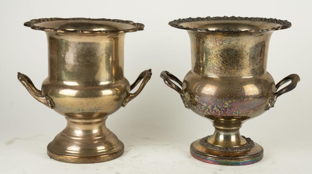 GORHAM PAIR OF FINE SILVERPLATE COOLERS (1 of 6)