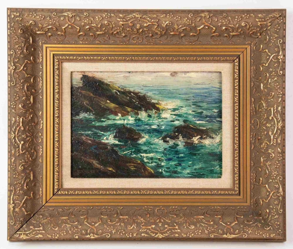 SEASCAPE PAINTING OIL ON BOARD (1 of 6)