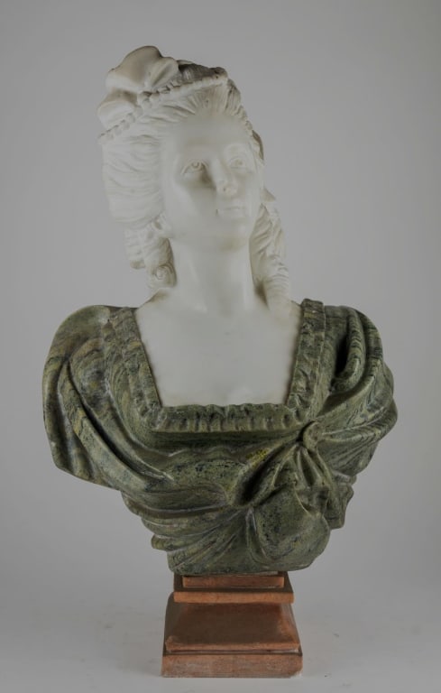 FRENCH MARBLE MONUMENTAL BUST OF A LADY (1 of 6)