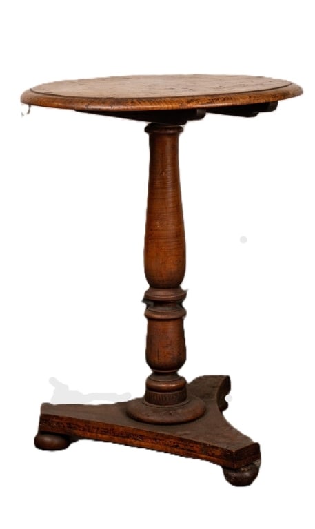 ENGLISH 19TH C. INLAID BURL TILT-TOP TABLE (1 of 4)
