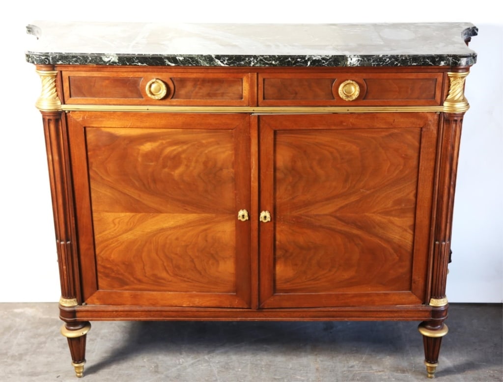 FRENCH SOUBRIER MARBLE TOP MAHOGANY BUFFET (1 of 6)