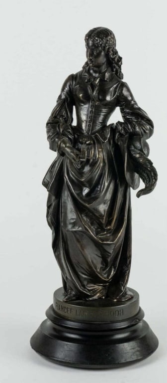 FRENCH 'THE BRIDE OF LAMMERMOOR' SCULPTURE: French 'the bride of Lammermoor' sculpture Bronze patina 20th c. Note: Each lot in this auction was stored in an active industrial warehouse. Accordingly, lots may exhibit dust and/or surface residue 
