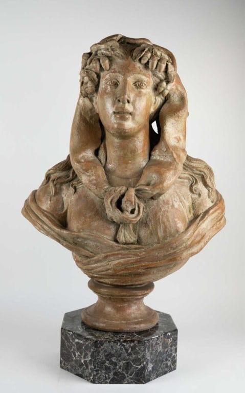 TERRACOTTA ITALIAN LARGE BUST OF AUTUMN (1 of 5)