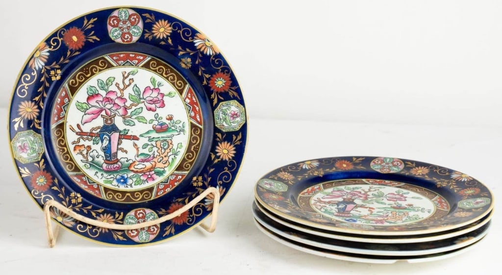 MASONS IRONSTONE 5PC HAND PAINTED PLATES (1 of 6)