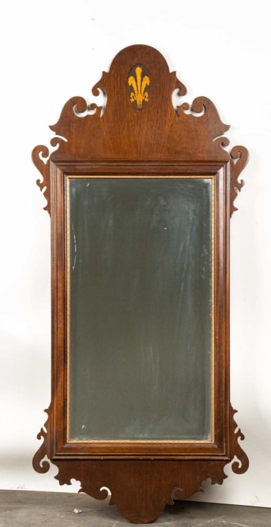 ENGLISH CHIPPENDALE STYLE MAHOGANY MIRROR (1 of 4)