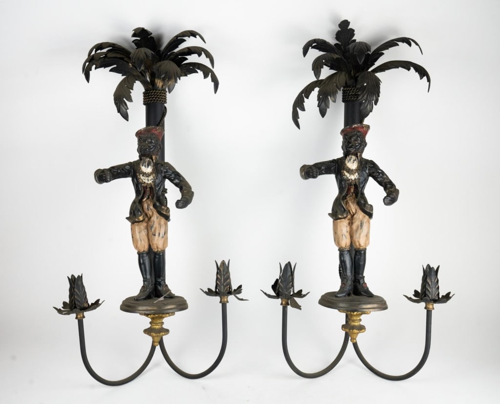 TOLE HANDPAINTED SCONCES (1 of 5)