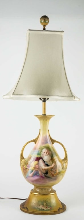 ROYAL DOULTON HAND-PAINTED VASE CONVERTED TO LAMP (1 of 6)