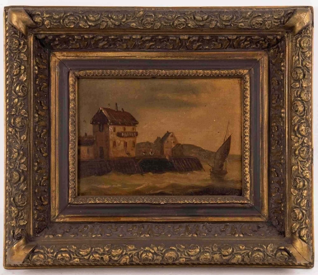 CONTINENTAL SCHOOL HARBOR VIEW, OIL ON PANEL (1 of 4)