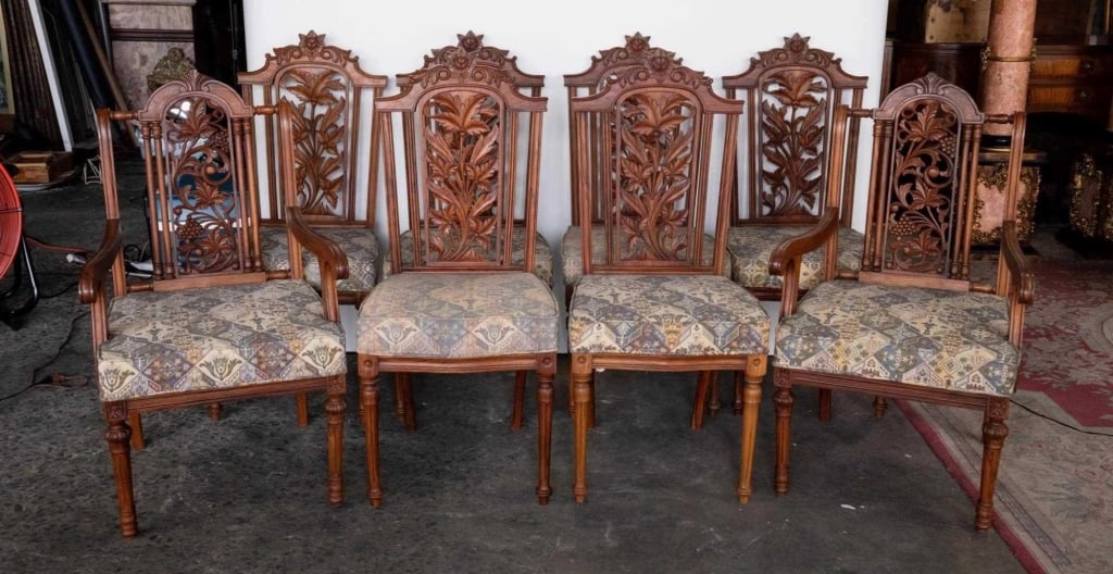CONTINENTAL SET OF 8 ROSEWOOD DINING CHAIRS (1 of 5)
