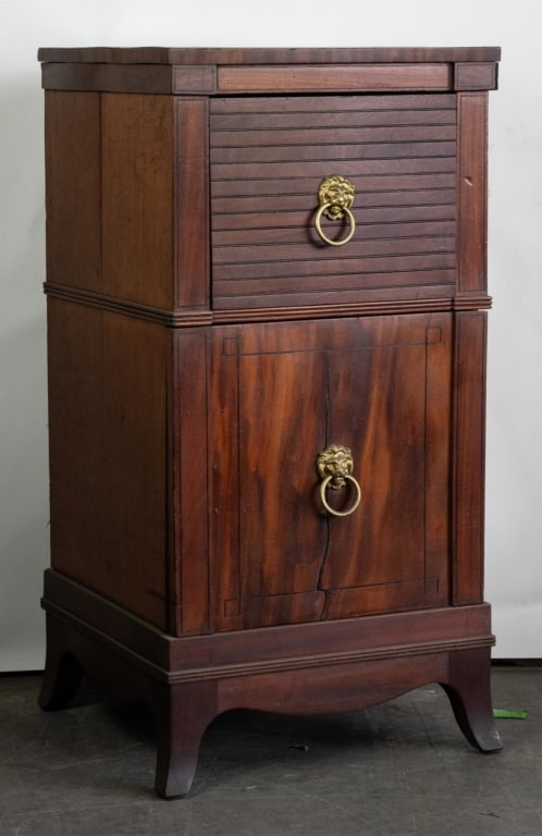 ENGLISH MAHOGANY TWO-DRAWER SIDE CABINET (1 of 4)