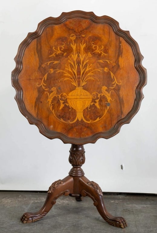 ENGLISH FINE INLAID TILT-TOP TEA TABLE (1 of 5)