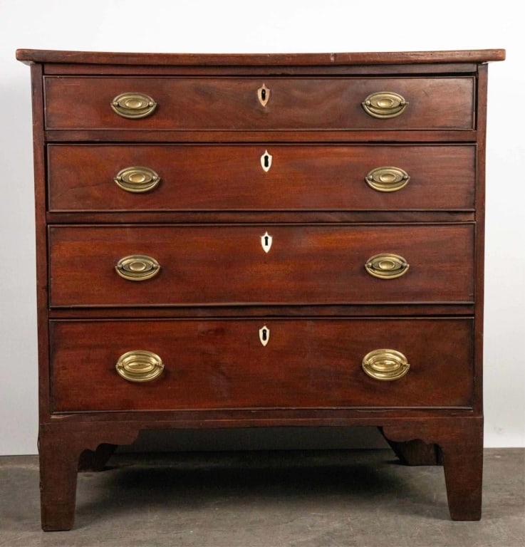 ENGLISH ANTIQUE MAHOGANY STRAIGHT FRONT CHEST (1 of 5)