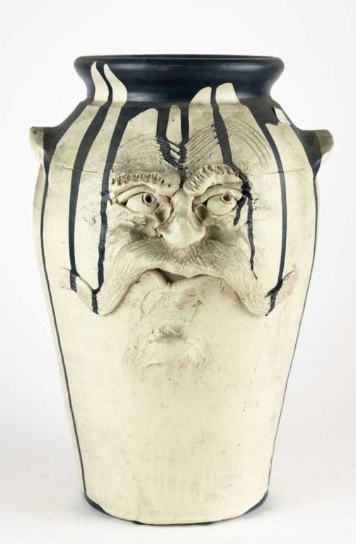 SOUTHERN SIGNED FACE JUG TALL CROCK (1 of 8)