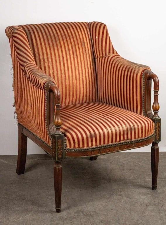 ANTIQUE NAILHEAD TRIM ACCENT CHAIR (1 of 6)