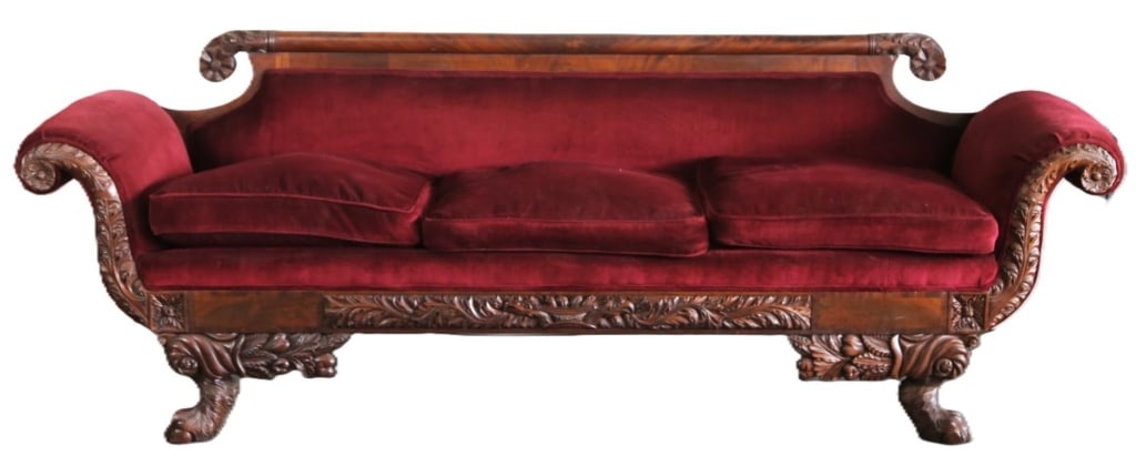 AMERICAN FEDERAL CARVED MAHOGANY SOFA (1 of 6)