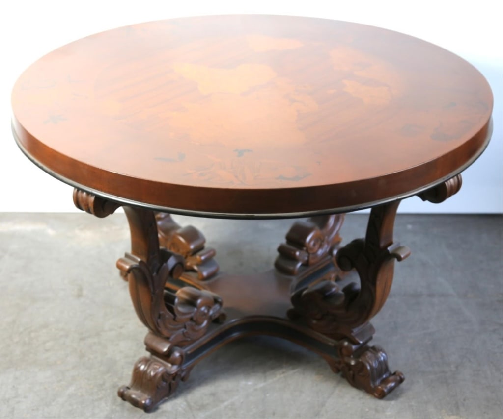 ITALIAN FINE CARVED INLAY CENTER TABLE (1 of 7)