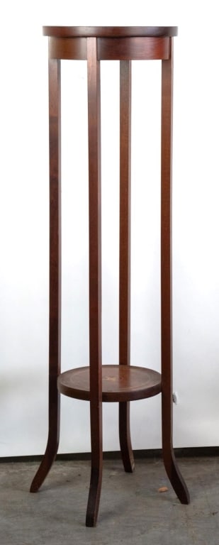 AMERICAN INLAID MAHOGANY TWO-TIER STAND (1 of 3)