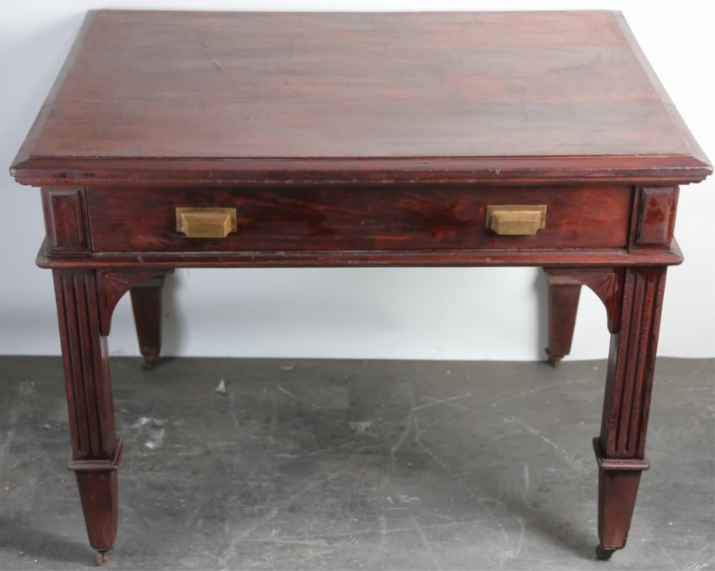 AMERICAN ANTIQUE MAHOGANY WRITING TABLE (1 of 7)