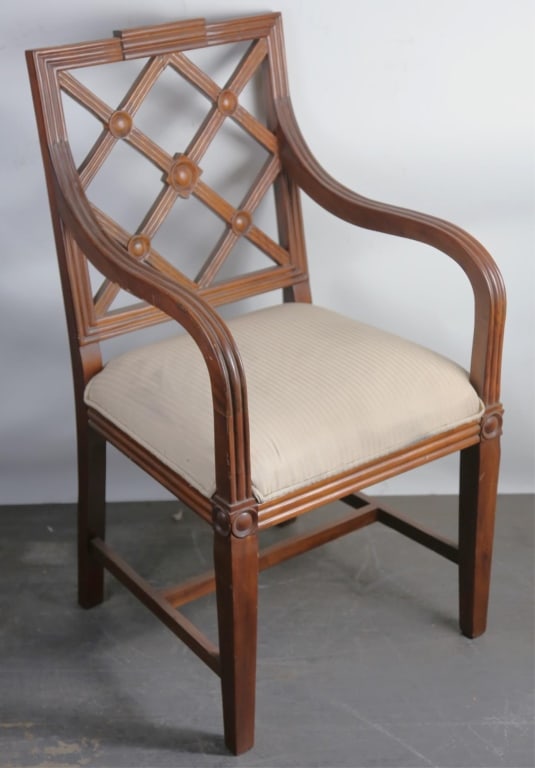 ENGLISH FINE MAHOGANY REEDED ARMCHAIR (1 of 4)