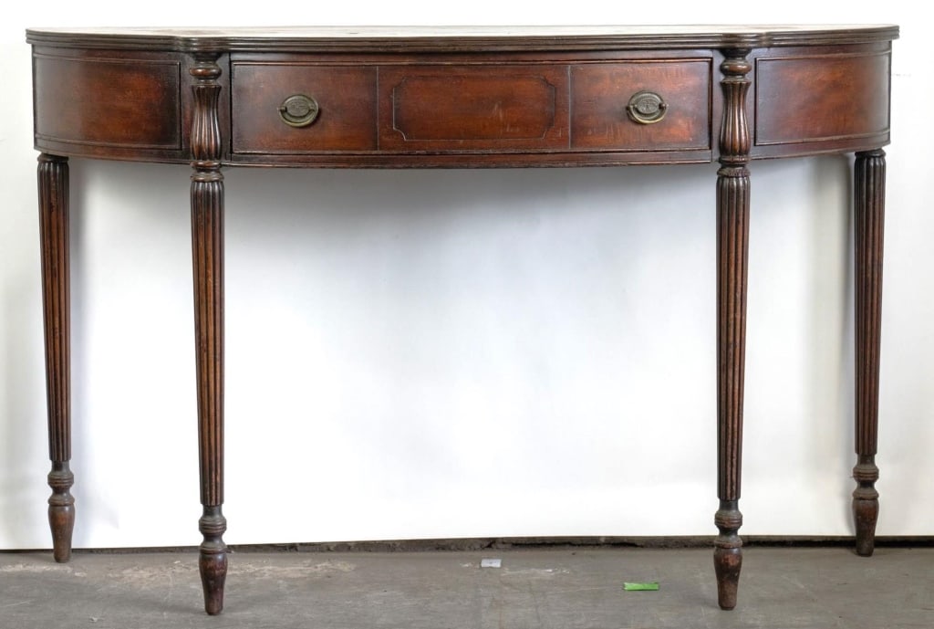 AMERICAN EARLY 20TH C. DEMILUNE CONSOLE TABLE (1 of 4)