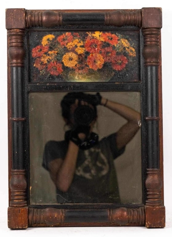 ANTIQUE HAND-PAINTED MIRROR (1 of 7)