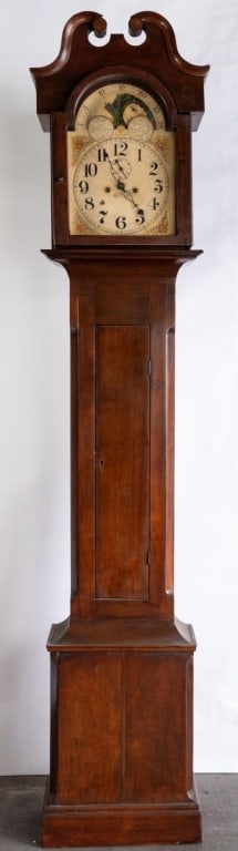 19TH C. AMERICAN GRANDFATHER CLOCK WITH MOON PHASE (1 of 5)