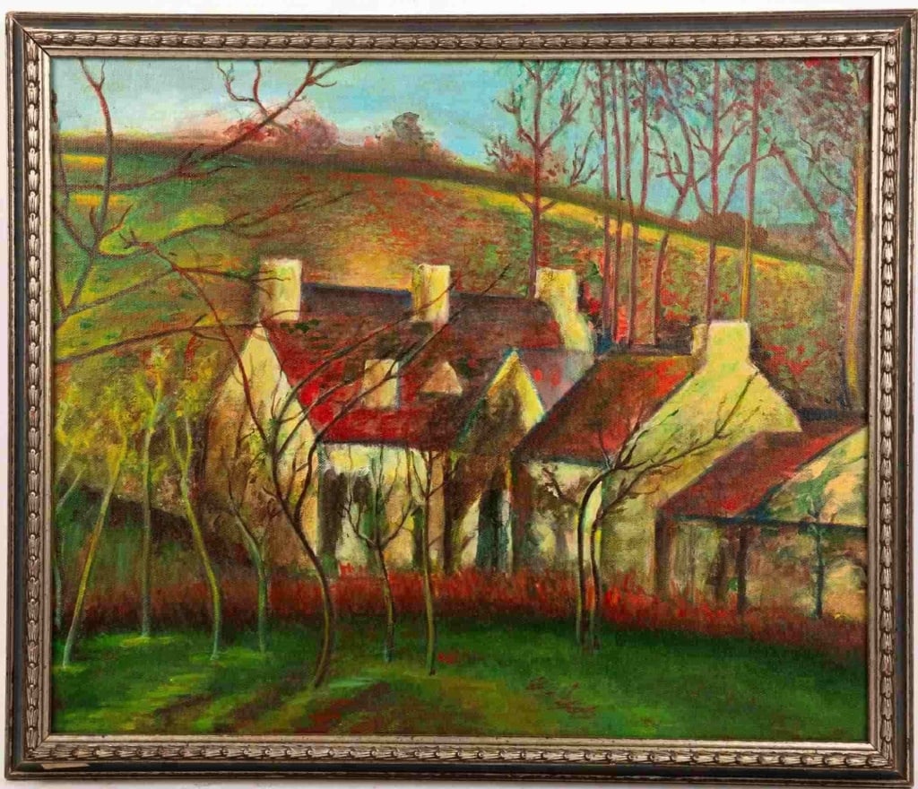 PASTORAL LANDCSAPE, OIL ON BOARD: Oil on board. Apparently unsigned. Framed. Note: Each lot in this auction was stored in an active industrial warehouse. Accordingly, lots may exhibit dust and/or surface residue and may benefit from c