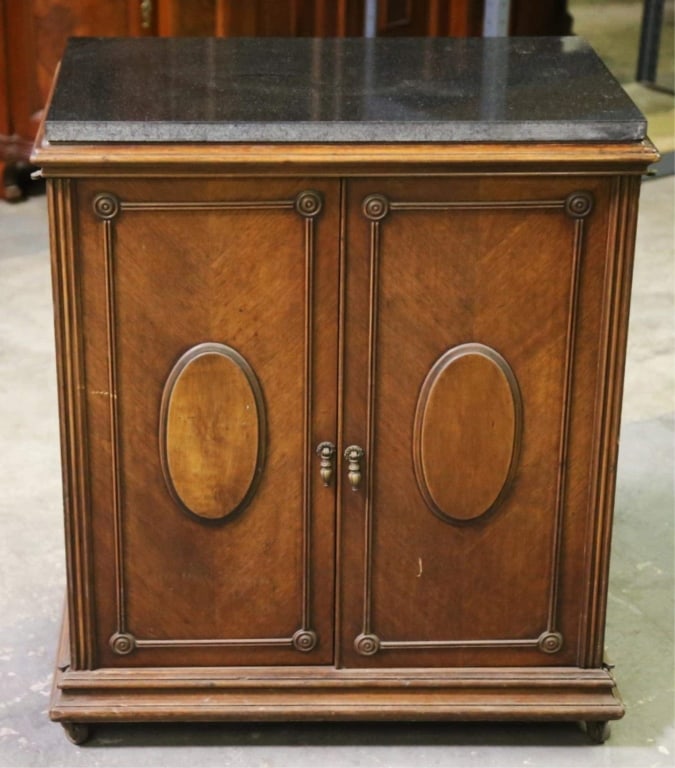 AMERICAN MAHOGANY GRANITE TOP ROLLING BAR (1 of 4)